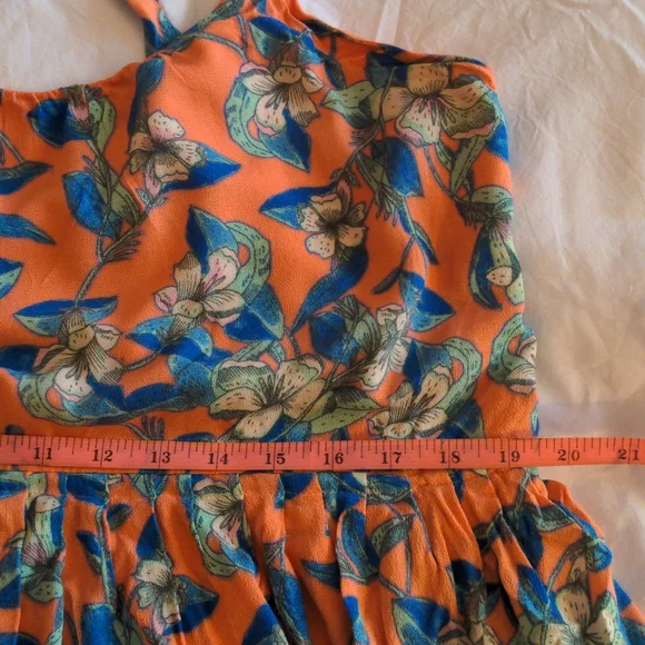 Free People Orange and Blue Floral Dress - Picture 6 of 8